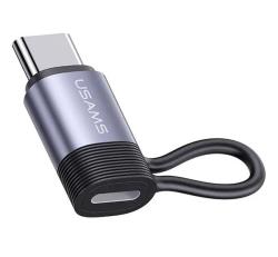 Usams AU17 adapter (Lightning aljzat - Type-C) FEKETE