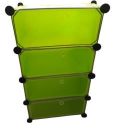 Variálható elemes 4 ajtós gyermek polc zöld (V020H4G)