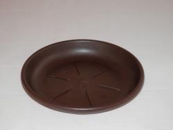 Virágtartó alátét, 36 cm, barna műanyag (367)