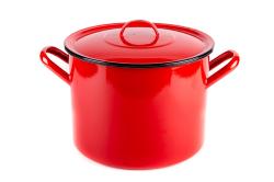 Bonyhádi hagyományos zománcozott fazék + fedő nagykonyhai 28 cm