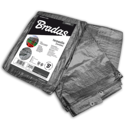 Bradas takaróponyva, erősített 200g, 10x12m, szürke (1502946 - PLG20010/12)