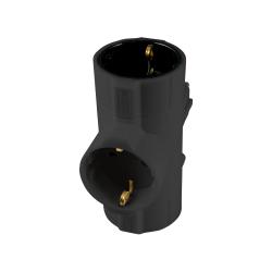 Home hálózati T elosztó, fekete (TPF-26/BK)