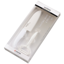 Kyocera kerámia kés készlet, Santoku + hámozó 