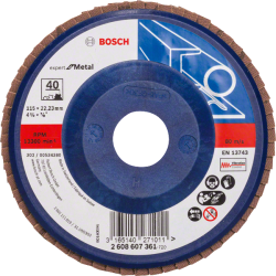 Bosch X551 Zirkon legyezőtárcsa o 115 mm, o 22.23 mm, P40