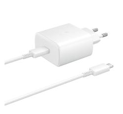 Samsung hálózati töltő Type-C aljzat (45W, PD gyorstöltő + 100cm Type-C kábel) FEHÉR
