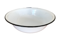 Bonyhádi zománcozott fehér mosdótál 42 cm 8 liter