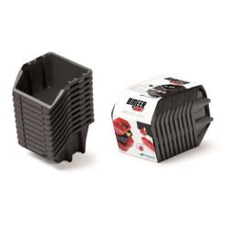 Tárolódoboz 98x70x118mm fekete 10db (5982234)