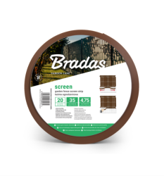 Bradas kerítéstakaró szalag 4,75cmx35m + 20 db klipsz, barna (1503192 - TOB45047535BRL)