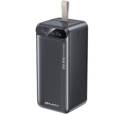 Awei PA-13 vésztöltő 2 USB+Type-C aljzat (50000mAh, 22.5W, PD gyorstöltő, LED kijelző) FEKETE