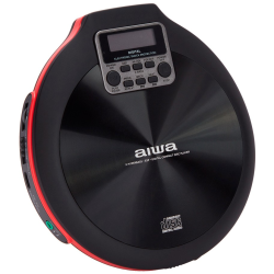 Aiwa hordozható MP3 Discman, fülhallgatóval és tárolóval, piros (15471)