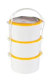 Családi műanyag ételhordó 3 részes 2 l, sárga (80-sárga)