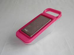 Citromhéj reszelő műanyag tárolóval, pink (4539)