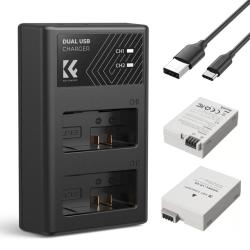 K&F Concept hordozható dupla USB-C akkumulátor töltő + 2db akku (KF-28-0027)