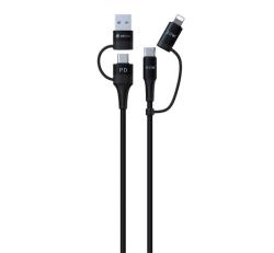 Devia EXTREME adatkábel 4in1 (Type-C/USB - lightning/Type-C, 60W, PD gyorstöltő, cipőfűző, 150cm) FE