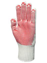 EP textilkesztyű csúszás ellen, piros pöttyös 10-es (GAN4379)