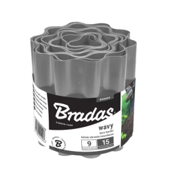 Bradas gyepszegély hullámos 9m x 10cm, szürke (1503139 - OBFGY 0910)