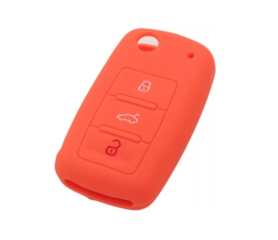 Autókulcs tok VW, gumi, narancssárga (80155)