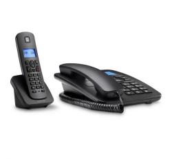 Motorola C4201 COMBO telefon készülék csomag (vezetékes + vezeték nélküli, kijelző, DECT) FEKETEE10E