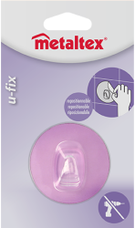 Metaltex U-FIX öntapadós akasztó  rózsaszín (294804-R)