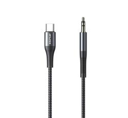 Awei CL-116T audió kábel (3.5mm jack - Type-C, cipőfűző, 100cm) FEKETE