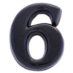 SB  kerámia házszám 6 fekete 12cm (3970066)