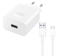Huawei CP404B hálózati töltő USB aljzat (22.5W, PD gyorstöltő + Type-C kábel) FEHÉR