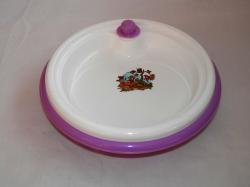 Melegvízzel tölthető műanyag bébitányér lila (68)