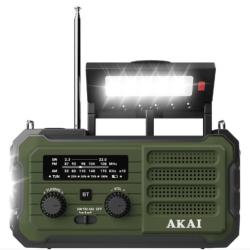 Akai napelemes, dinamós AM, FM,SW hordozható rádió (APR-800E)