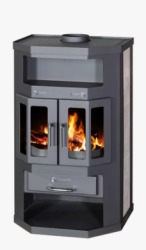 Warnex Taro két ajtós prémium kandalló 9 kW, szürke-fekete (VIC-KAND-025)