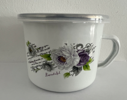 Zománcozott bögre tetővel 0,5 literes (14102)