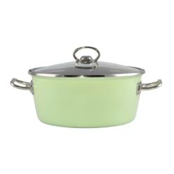 Perfect Home elite zománcozott lábas + üvegfedő 24 cm, zöld (10413)