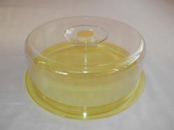 Nagy műanyag tortatartó és szendvicsbúra sárga (247)