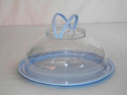 Füles műanyag tortatartó 30 cm világoskék (258)