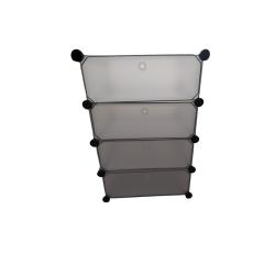 Variálható elemes cipős szekrény 4 ajtós fehér (V0104T4W)