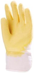 Nitril kesztyű, tenyerén mártott, sárga 7- es