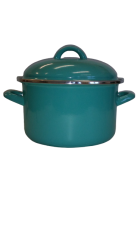 Bonyhádi Alice türkiz fazék fedővel, 16 cm