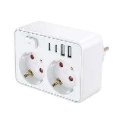 Home kapcsolós hálózati aljzat USB portokkal (NVK2USBC)