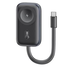 Usams vésztöltő (1200mAh, 2.5W, gyorstöltő, MagSafe, Apple Watch töltő, LED jelzés + fix Type-C kábe