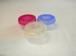 Hengeres, műanyag tárolódoboz 400 ml vegyes színben 3 db-os (413516)