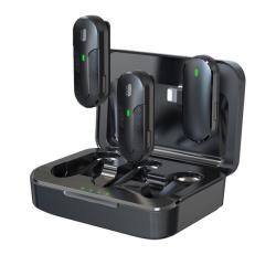 Devia bluetooth mikrofon 2db (lightning, LAVALIER csíptethető, zajszűrő + töltőtok) FEKETEST387234