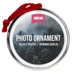 Shot2Go Fényképtartós, forgó karácsonyfadísz, ezüst (S2618)
