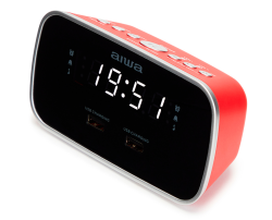 Aiwa CRU-19RD ébresztőórás rádió, piros (13078)