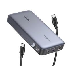 Ugreen PB205 vésztöltő USB+2 Type-C aljzat (25000mAh, 145W, PD gyorstöltő, LED kijelző) SÖTÉTSZÜRKE
