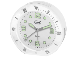 Trevi kvarc ébresztőóra nagy, világító számlappal, fehér (15503)