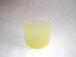 Virágtartó kaspó, szirom formájú, 11 cm, sárga műanyag (212)