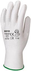 Vékony fehér poliészter védőkesztyű mártás nélkül 7-es méretben (6007)