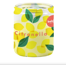 Bolsius citronellás gyertya dekor mintás üvegben (720201)