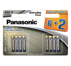 Panasonic EVERYDAY POWER szupertartós elem (AAA, LR03EPS, 1.5V, alkáli) 8db/csomag