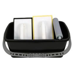 Burkoló vödör, 11 literes, műanyag, 3 részes (44×24×17cm), 1 görgös, fugázó simító, szivacsos simít