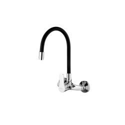 Invena Verso fali mosogató csaptelep fekete flexibilis kifolyóval (INV_BC-82-E4S)